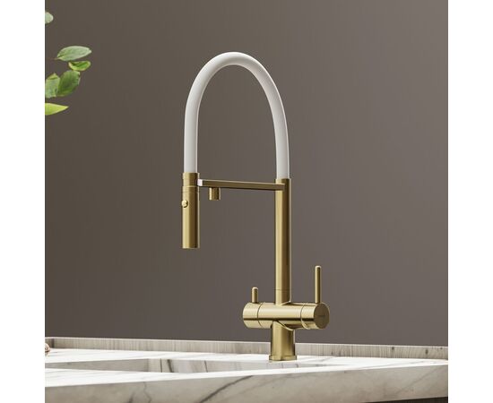Смеситель для кухни Sancos Imola брашированное золото PVD покрытие SC4010BG_, изображение 16