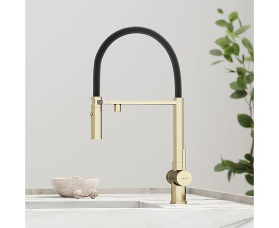 Смеситель для кухни Sancos Imola брашированное золото с черным изливом SC4010BGbh_, изображение 21