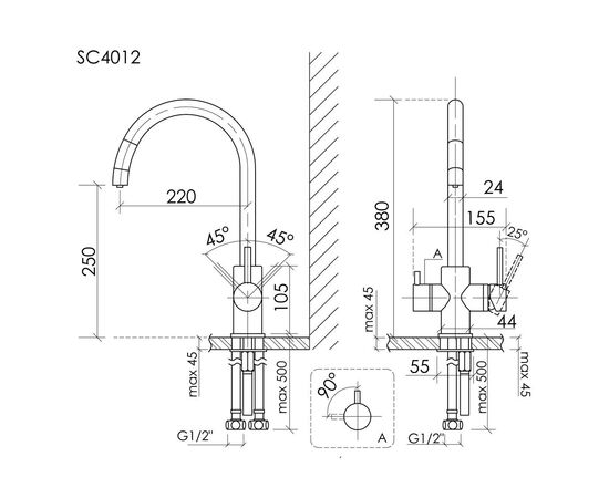 Смеситель для кухни Sancos Taper брашированное золото SC4012BG_, изображение 28