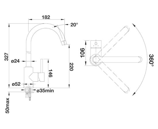 Смеситель для кухни Blanco MIDA кофе 524208_, изображение 5