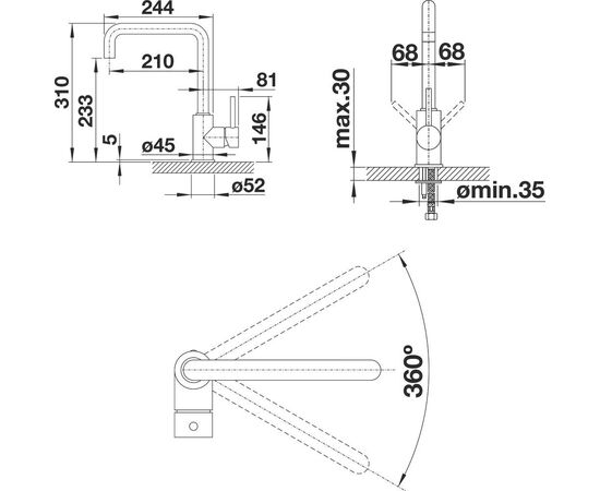 Смеситель для кухни Blanco Mili кофе 525131_, изображение 7
