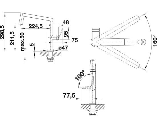 Смеситель для кухни Blanco Panera-S 521547 нержавеющая сталь_, изображение 36