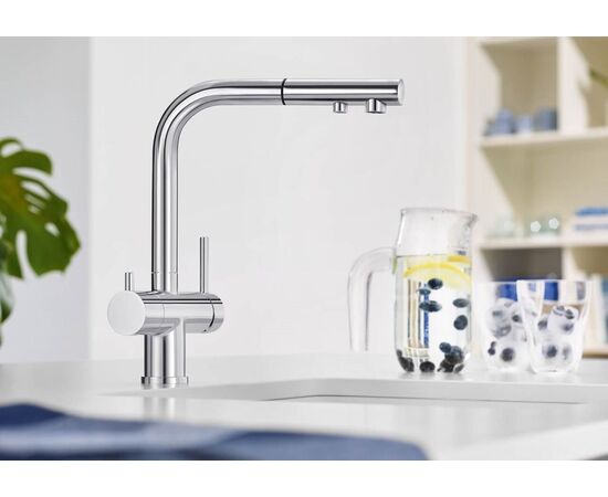 Смеситель для кухни Blanco FONTAS-S II нержавеющая сталь 525199 с подключением фильтра и выдвижной лейкой_, изображение 3