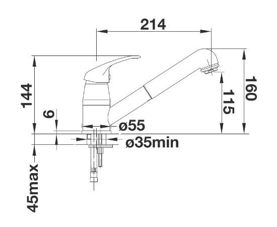 Смеситель Blanco DARAS-S черный 526234_, изображение 7