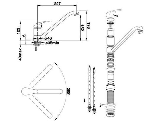 Смеситель для кухни Blanco Daras антрацит 524180_, изображение 5