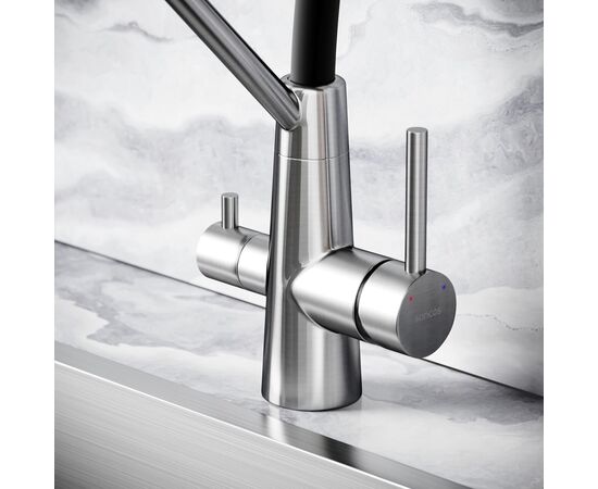 Смеситель дл кухни из нержавеющей стали Sancos Nolia с краном для фильтра и гибким изливом SC12003SS_, изображение 20
