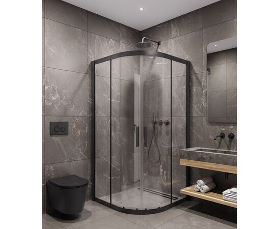 Душевой угол Timo TPSS-100/03C-8 1000х1000х2000 профиль черный стекло прозрачное_, изображение 3