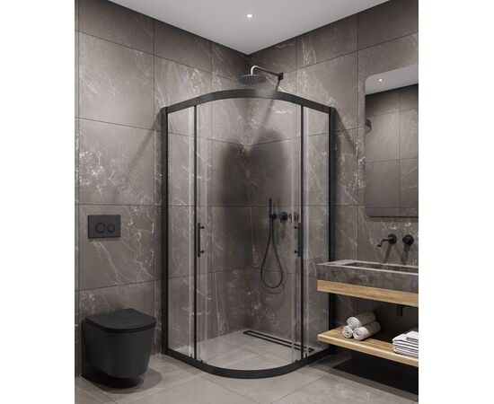 Душевой угол Timo TPSS-100/03C-8 1000х1000х2000 профиль черный стекло прозрачное_, изображение 2