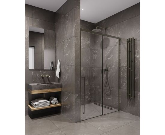 Душевая дверь Timo TDSS-140/13C-8L 1400х2000 профиль никель стекло прозрачное 8 мм_, изображение 2