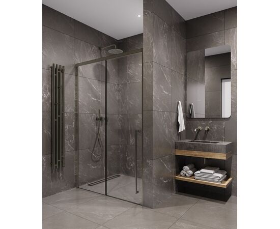 Душевая дверь Timo TDSS-140/13C-8R 1400х2000 профиль никель стекло прозрачное 8 мм_, изображение 2