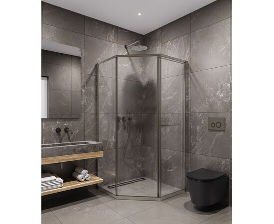 Душевой угол Timo TTSS-100/13C-8L 1000х1000х2000 профиль никель стекло прозрачное 8 мм_, изображение 2