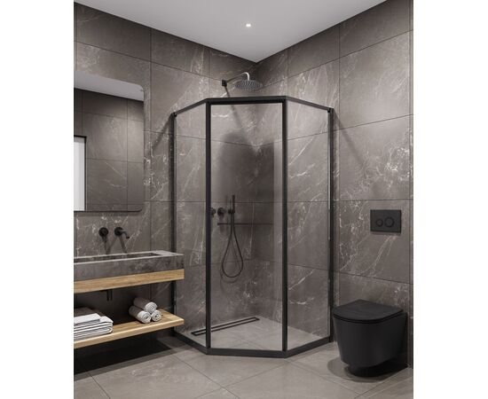Душевой угол Timo TTSS-100/03C-8L 1000х1000х2000 профиль черный стекло прозрачное 8 мм_, изображение 3