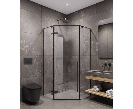 Душевой угол Timo TTSSP-90/03C-8 900х900х2000 профиль черный стекло прозрачное 8 мм_, изображение 4