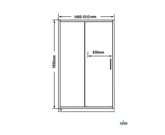 Душевая дверь Timo TD-150/03GR-6 раздвижная 1950х1500 стекло графит 6 мм_, изображение 6