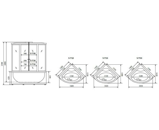 Душевая кабина с ванной Timo T-7755_, изображение 17