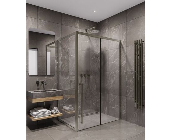 Душевая дверь Timo TDSS-150/13C-8L 1500х2000 профиль никель + торцевое стекло TSS-1000/13C-8 1000х2000_, изображение 3