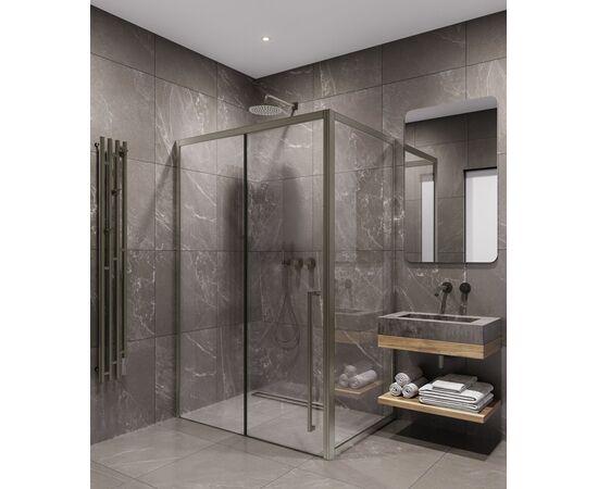 Душевая дверь Timo TDSS-120/13C-8R 1200х2000 профиль никель + торцевое стекло TSS-1000/13C-8 1000х2000_, изображение 3