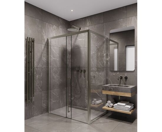 Душевая дверь Timo TDSS-120/13C-8R 1200х2000 профиль никель + торцевое стекло TSS-1000/13C-8 1000х2000_, изображение 4