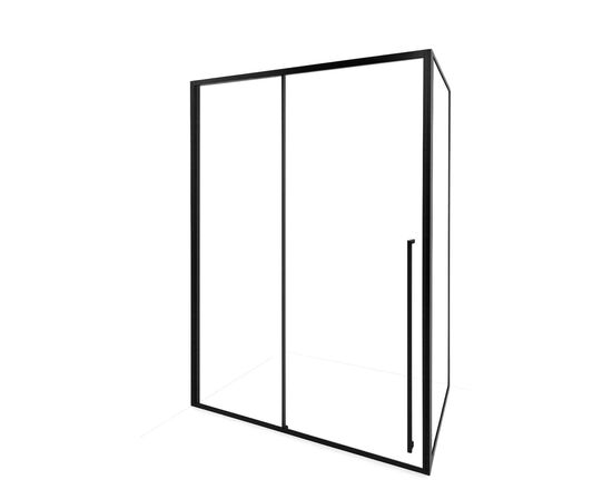 Душевая дверь Timo TDSS-120/03C-8R 1200х2000 профиль черный + торцевое стекло TSS-1000/03C-8 1000х2000_, изображение 2