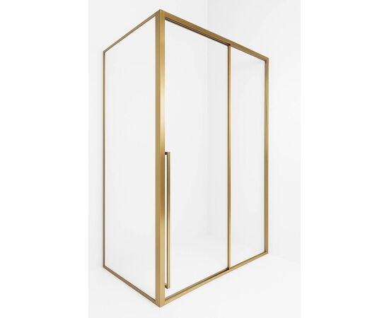 Душевая дверь Timo TDSS-140/17C-8L 1400х2000 профиль матовое золото + торцевое стекло TSS-900/17C-8 900х2000_, изображение 2