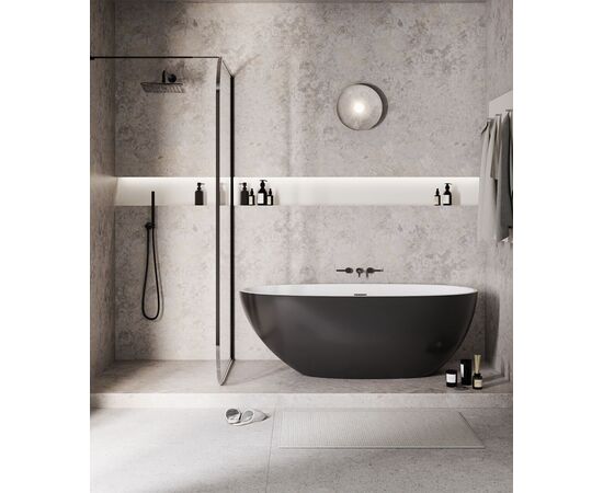 Ванна отдельностоящая Grossman Fly GR-1104MB 170х75х58 цвет черный-белый матовый_, изображение 7