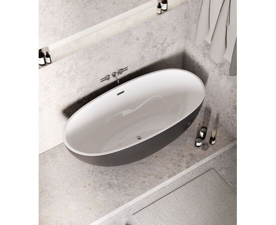 Ванна отдельностоящая Grossman Fly GR-1104MB 170х75х58 цвет черный-белый матовый_, изображение 9