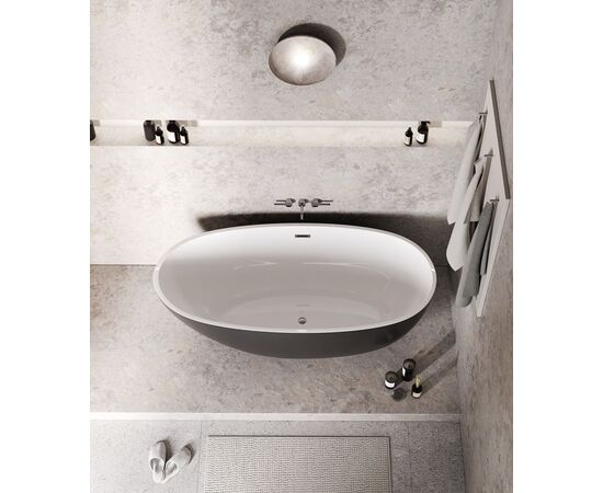 Ванна отдельностоящая Grossman Fly GR-1104MB 170х75х58 цвет черный-белый матовый_, изображение 11