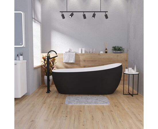 Ванна отдельностоящая Grossman Galaxy GR-1403MB 170х75х72 цвет черный-белый матовый_, изображение 3