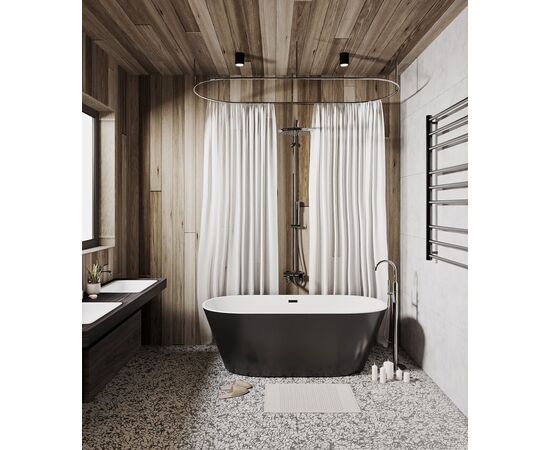 Ванна отдельностоящая Grossman Forta GR-1503MB 170х75х58 цвет черный-белый матовый_, изображение 3