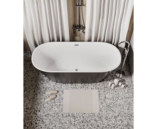 Ванна отдельностоящая Grossman Forta GR-1503MB 170х75х58 цвет черный-белый матовый_, изображение 7