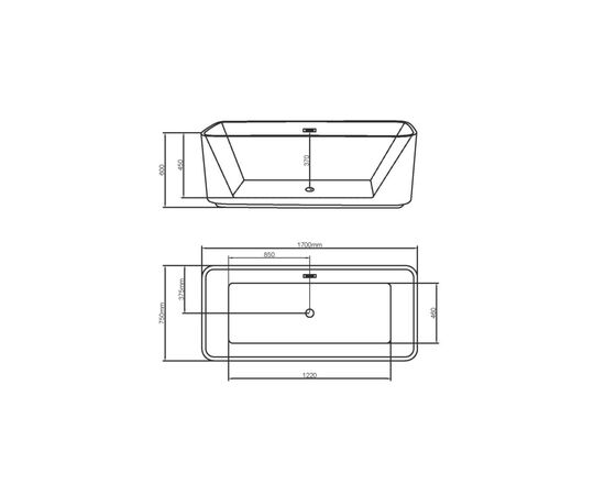 Ванна отдельностоящая Grossman Cristal GR-2028F 75х170х58 рифленая_, изображение 7