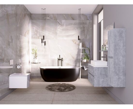 Ванна отдельностоящая Grossman Classic GR-2502MB 160х80х58 цвет черный-белый матовый_, изображение 7