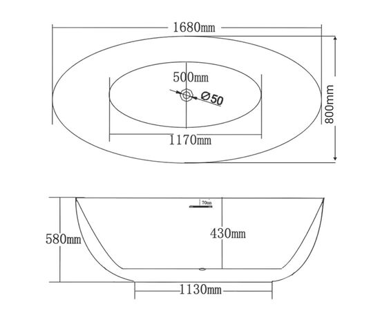 Ванна отдельностоящая Grossman Classic GR-2503 170х87х58 цвет белый_, изображение 9