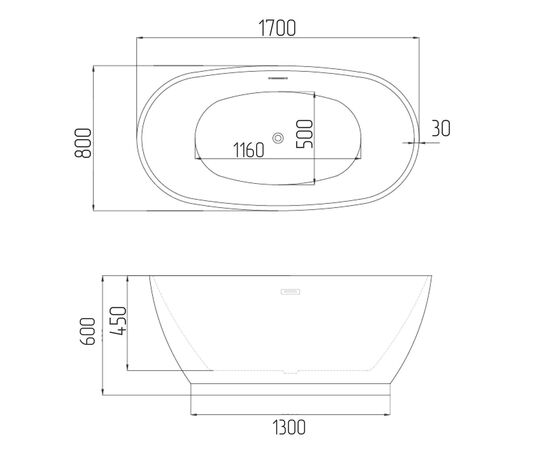 Ванна отдельностоящая Grossman Classic GR-2603 170x80x59_, изображение 7