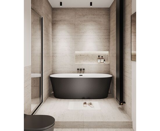 Ванна отдельностоящая Grossman Forta GR-27021MB 170х75х58 цвет черный-белый матовый_, изображение 7