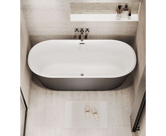 Ванна отдельностоящая Grossman Forta GR-27021MB 170х75х58 цвет черный-белый матовый_, изображение 9