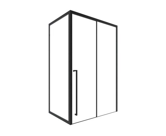 Душевая дверь Timo TDSS-140/03C-8L 1400х2000 профиль черный + торцевое стекло TSS-900/03C-8 900х2000_