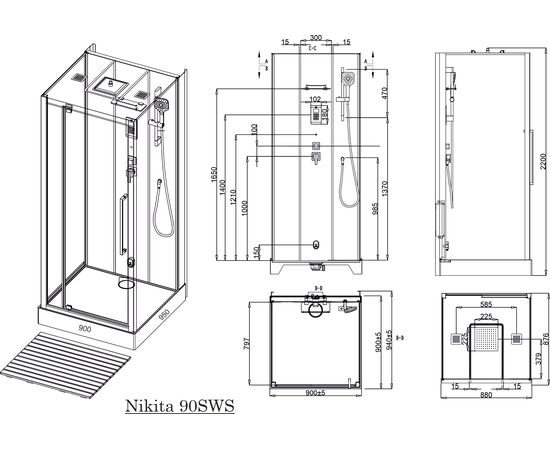 Душевая кабина Acquazzone Nikita 90SW_, изображение 15