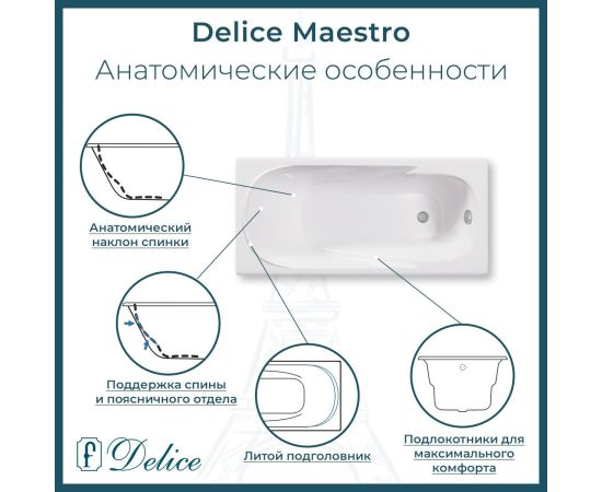 Ванна чугунная Delice Maestro 200х85 DLR230646_, изображение 3