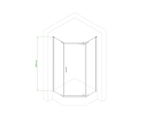 Душевое уголок Royal Bath FATO RB 80TR-T-CH 80х80х200 прозрачное стекло_, изображение 4