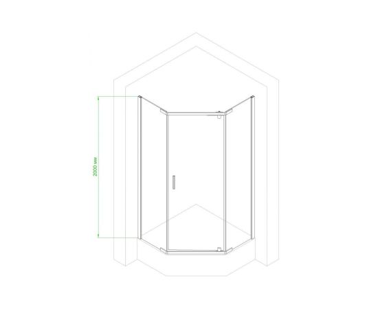 Душевое уголок Royal Bath FATO RB 90TR-T-BL 90х90х200 прозрачное стекло_, изображение 4