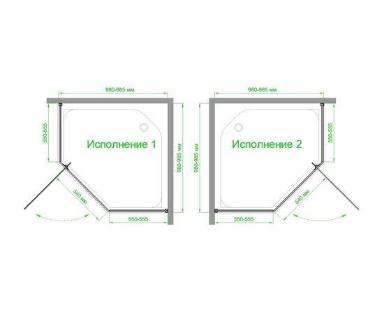 Душевое уголок Royal Bath FATO RB 100TR-T-CH 100х100х200 прозрачное стекло_, изображение 5