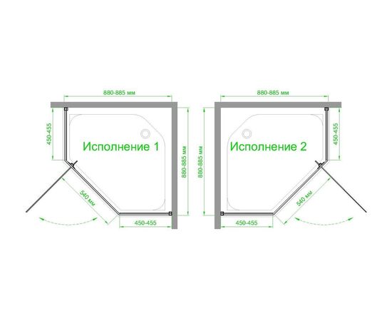 Душевое уголок Royal Bath FATO RB 90TR-T-CH 90х90х200 прозрачное стекло_, изображение 5