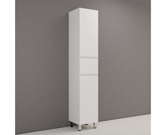 Пенал напольный Style Line Манхэттен 36 эмаль 1 ящик 2 створки PLUS белый матовый_