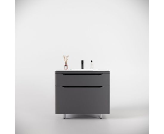 Тумба напольная Style Line Марелла 90 2 ящика Люкс антискрейтч серый PLUS_