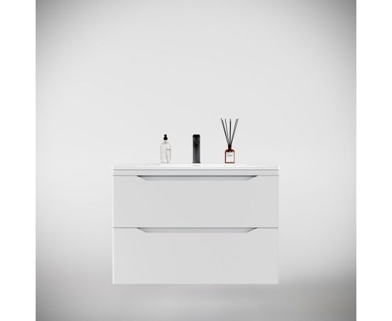 Тумба подвесная Style Line Марелла 80 2 ящика Люкс антискрейтч белый матовый PLUS_