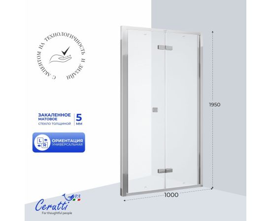 Дверь душевая в нишу Ceruttispa BELLA D101F 100х195 см_, изображение 4