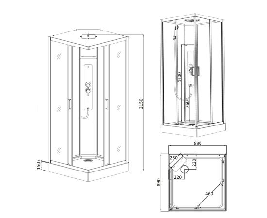 Душевая кабина Parly AMI Quadro_, изображение 7