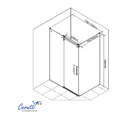 Душевое ограждение Ceruttispa CEZA'S120BF 90x120x195 см_, изображение 7