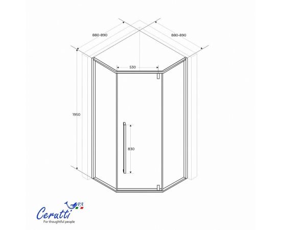 Душевое ограждение Ceruttispa C3AF 90x90x195 см_, изображение 7